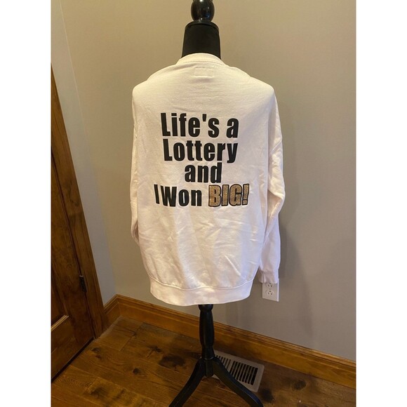 Arizona Sweatshirt Winning #90 Lottery Cream size Medium Fits Like XL Oversized - Picture 7 of 11